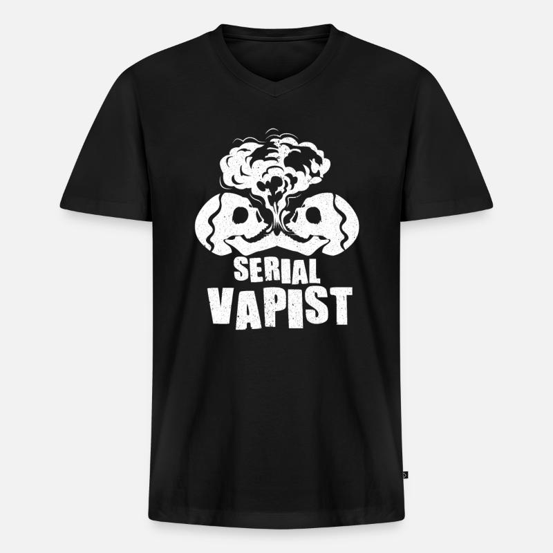 Elektro Zigarette E-Zigarette E-Shisha Vape - Männer Premium Bio T-Shirt mit V-Ausschnitt - Schwarz