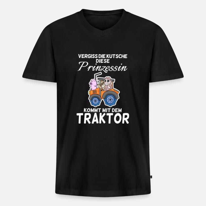 Prinzessin - Männer Premium Bio T-Shirt mit V-Ausschnitt - Schwarz