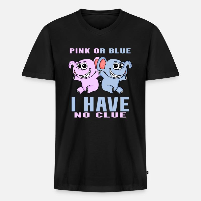 Pink oder Blau - Männer Premium Bio T-Shirt mit V-Ausschnitt - Schwarz