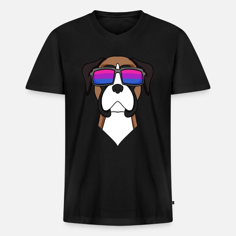 Bisexuell Deutscher Boxer Hund Geschenk - Männer Premium Bio T-Shirt mit V-Ausschnitt - Schwarz