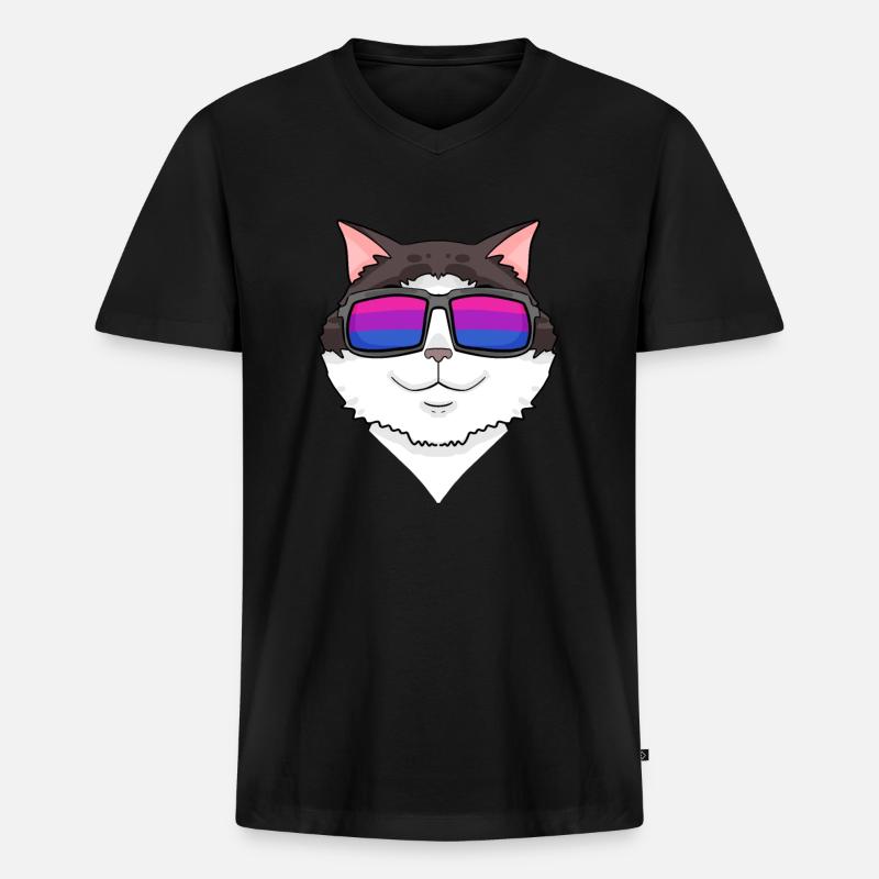 Bisexuell Ragdoll Katze Geschenk - Männer Premium Bio T-Shirt mit V-Ausschnitt - Schwarz