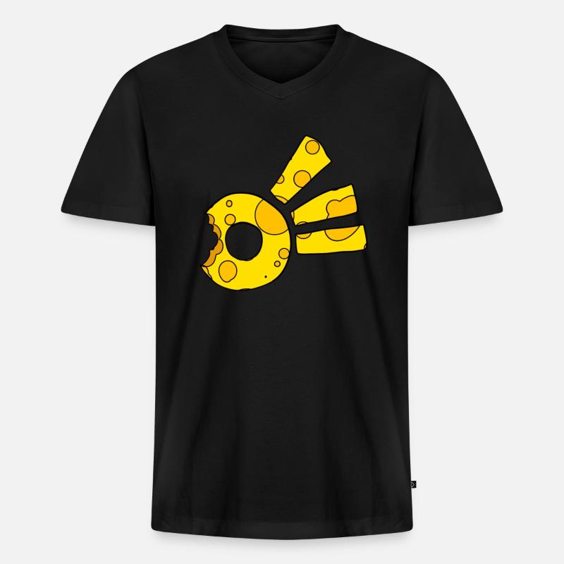 Käse Komet Symbol - Männer Premium Bio T-Shirt mit V-Ausschnitt - Schwarz