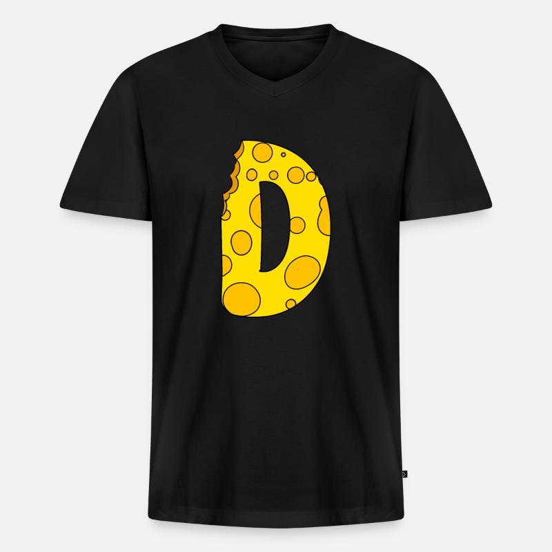 Buchstabe D - Männer Premium Bio T-Shirt mit V-Ausschnitt - Schwarz
