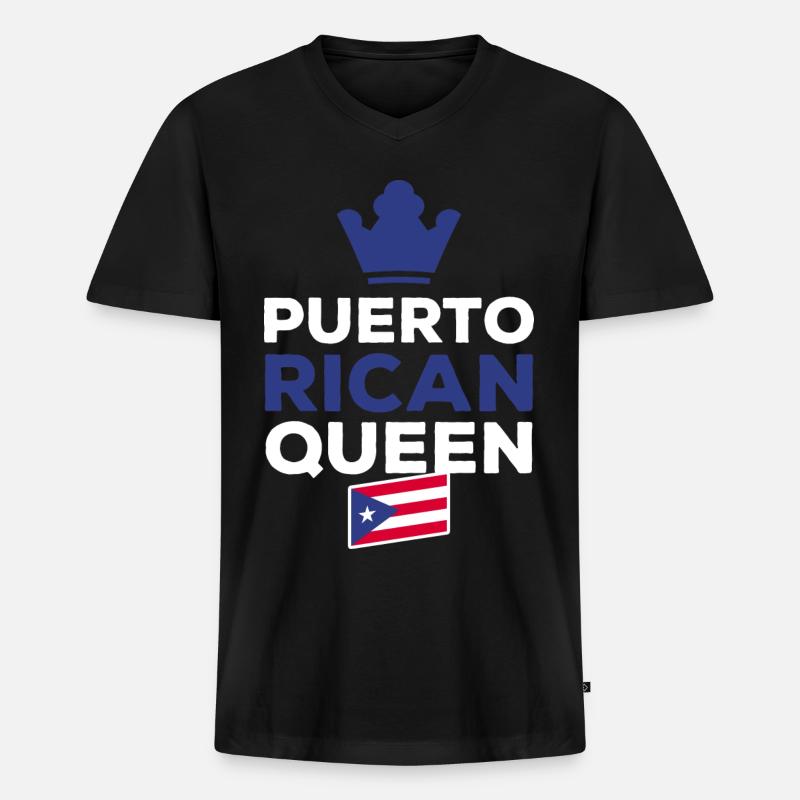 Puerto Rico - Männer Premium Bio T-Shirt mit V-Ausschnitt - Schwarz