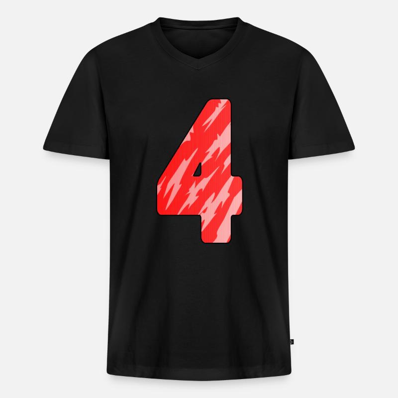 4 - Männer Premium Bio T-Shirt mit V-Ausschnitt - Schwarz