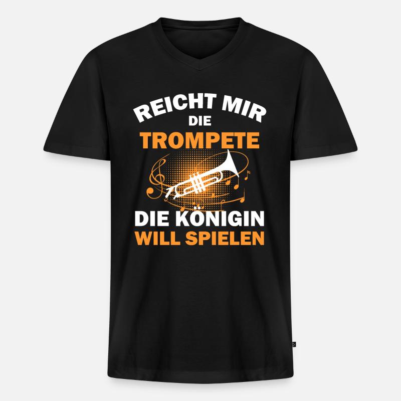 Trompete Trompeter - Männer Premium Bio T-Shirt mit V-Ausschnitt - Schwarz