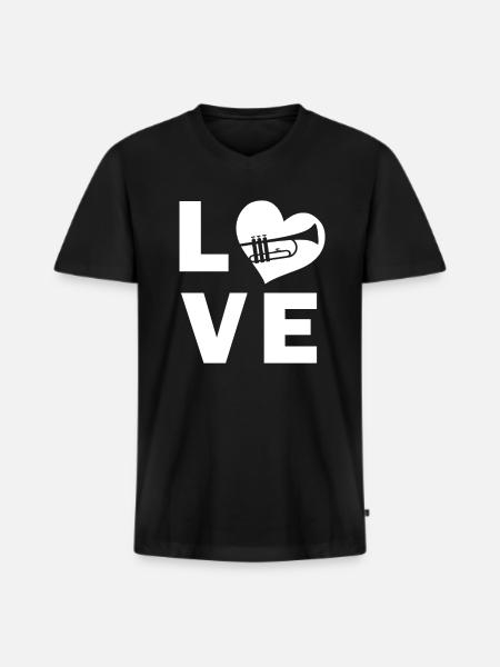 Trompete Trompeter - Männer Premium Bio T-Shirt mit V-Ausschnitt - Schwarz