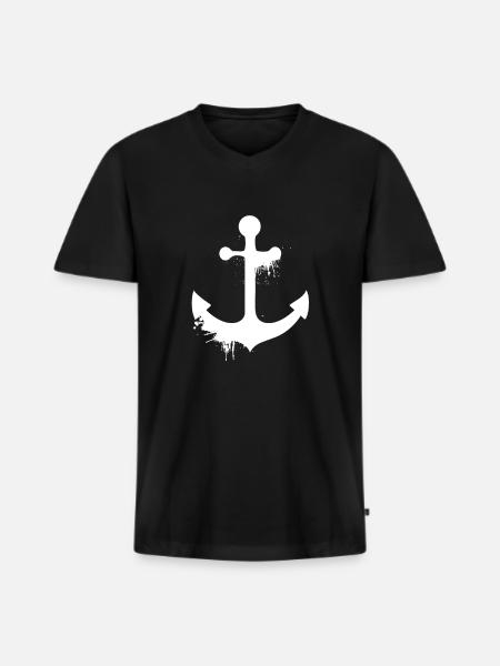Ancre maritime - T-shirt encolure en V Premium bio Homme - noir