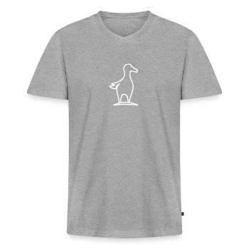 Maritime Seagull - Men's Premium Organic T-shirt with V-neck - heather grey - Front