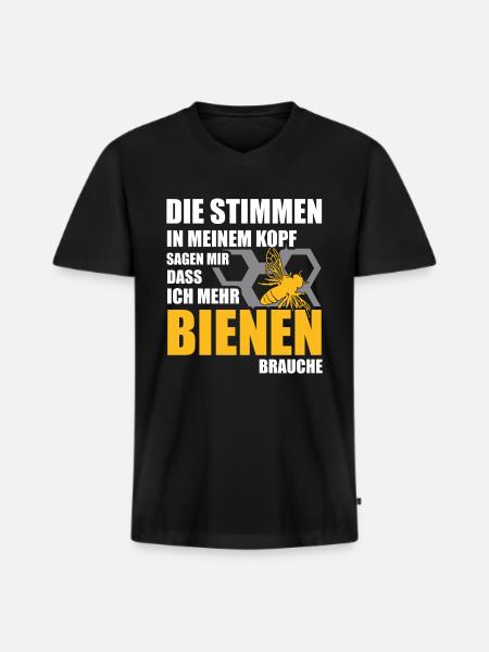 Imker Bienen - Männer Premium Bio T-Shirt mit V-Ausschnitt - Schwarz