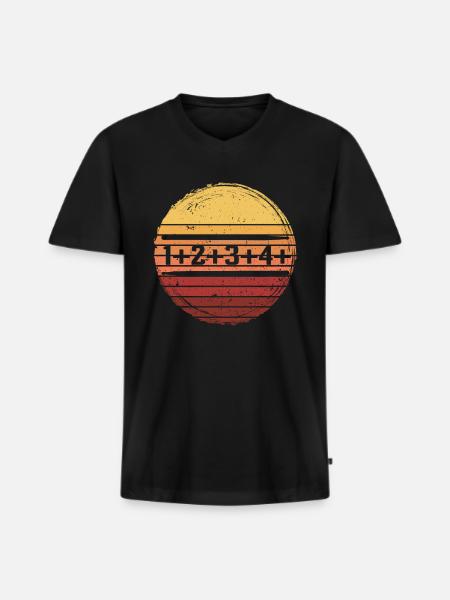 Retro Schlagzeuger Takt Drummer - Men's Premium Organic T-shirt with V-neck - black