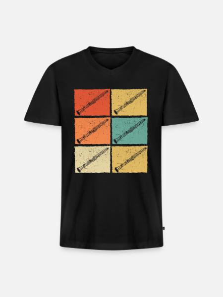 Clarinet Clarinet player Clarinetist - Men's Premium Organic T-shirt with V-neck - black