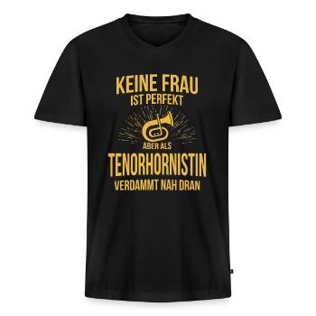 Tenorhorn Tenorhornspieler Tenorhornist - Männer Premium Bio T-Shirt mit V-Ausschnitt - Schwarz - Vorne - Nico (187cm)