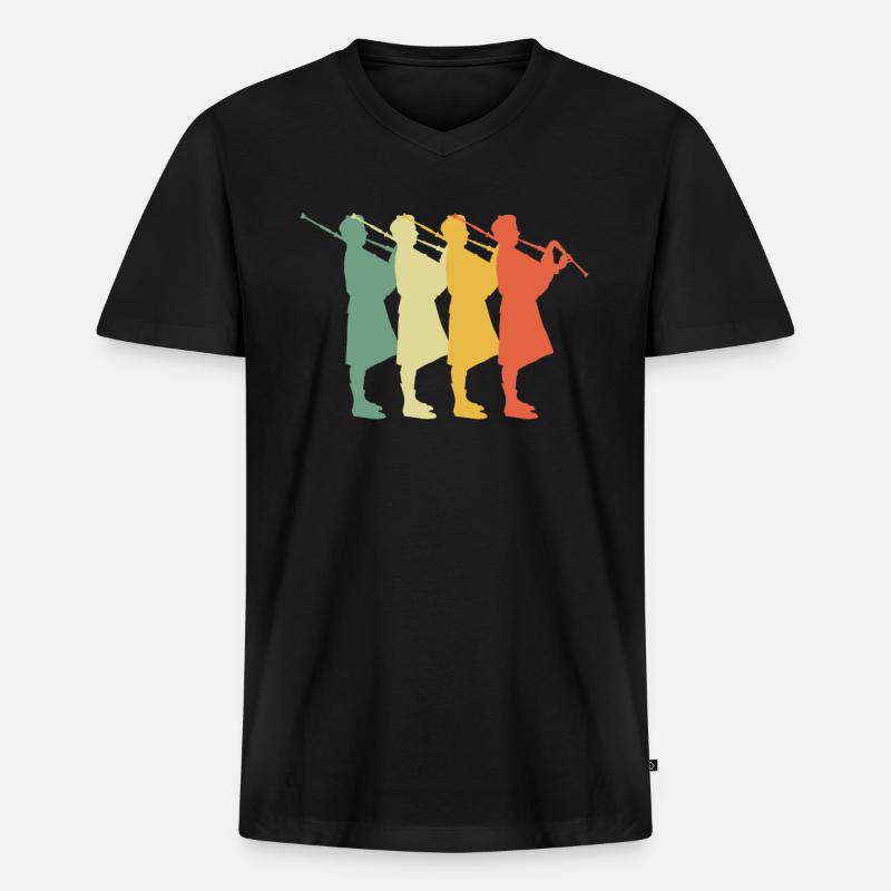 Dudelsack Dudelsackspieler Sackpfeife - Männer Premium Bio T-Shirt mit V-Ausschnitt - Schwarz