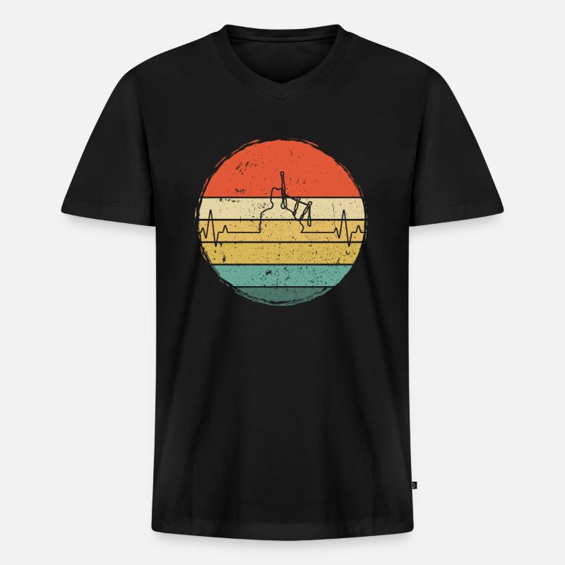 Dudelsack Dudelsackspieler Sackpfeife - Männer Premium Bio T-Shirt mit V-Ausschnitt - Schwarz