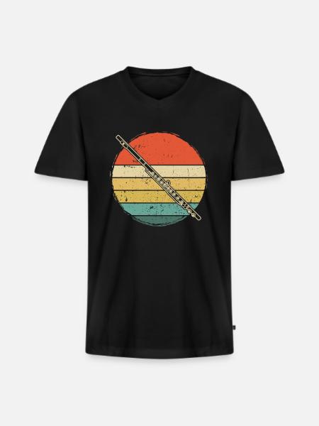 Flute Flute player Flutist - Men's Premium Organic T-shirt with V-neck - black