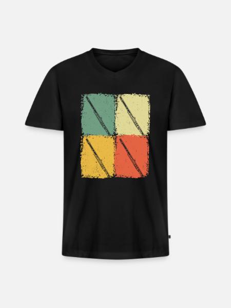 Flute Flute player Flutist - Men's Premium Organic T-shirt with V-neck - black