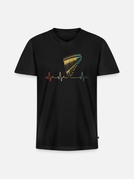 Panflute Panflute player Panflutist - Men's Premium Organic T-shirt with V-neck - black
