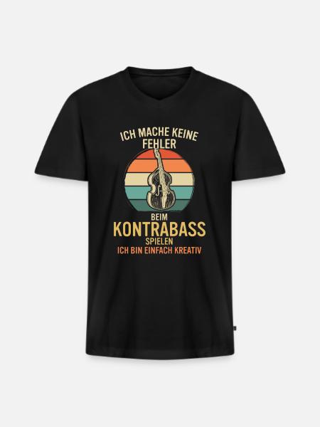 Kontrabass Kontrabassspieler Kontrabassist - Männer Premium Bio T-Shirt mit V-Ausschnitt - Schwarz