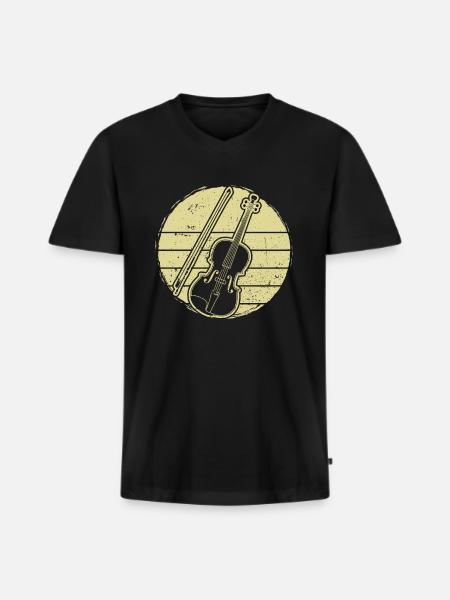 Violin Violinist Violinist - Men's Premium Organic T-shirt with V-neck - black
