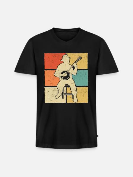 Banjo Banjo player Banjoist - Men's Premium Organic T-shirt with V-neck - black