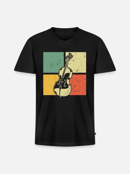 Cello Cellospieler Cellist - Männer Premium Bio T-Shirt mit V-Ausschnitt - Schwarz