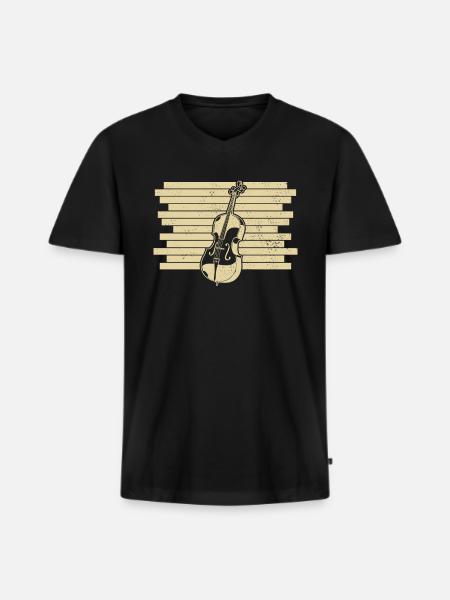 Cello Cellospieler Cellist - Männer Premium Bio T-Shirt mit V-Ausschnitt - Schwarz