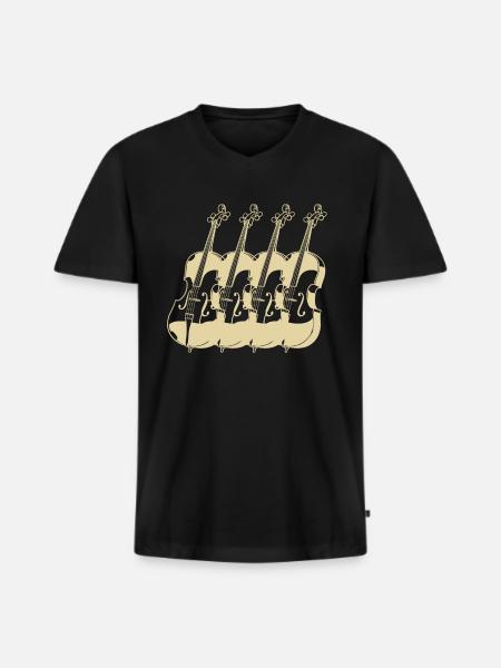 Cello Cellospieler Cellist - Männer Premium Bio T-Shirt mit V-Ausschnitt - Schwarz