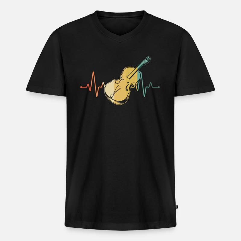 Cello Cellospieler Cellist - Männer Premium Bio T-Shirt mit V-Ausschnitt - Schwarz
