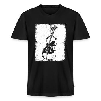 Cello Cellospieler Cellist - Männer Premium Bio T-Shirt mit V-Ausschnitt - Schwarz - Vorne - Nico (187cm)