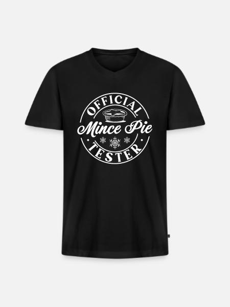 Official mince pie tester - Men's Premium Organic T-shirt with V-neck - black