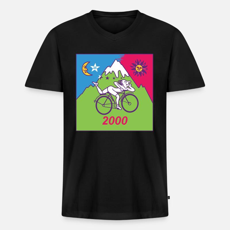 Albert Hofmann LSD 2000 - Männer Premium Bio T-Shirt mit V-Ausschnitt - Schwarz