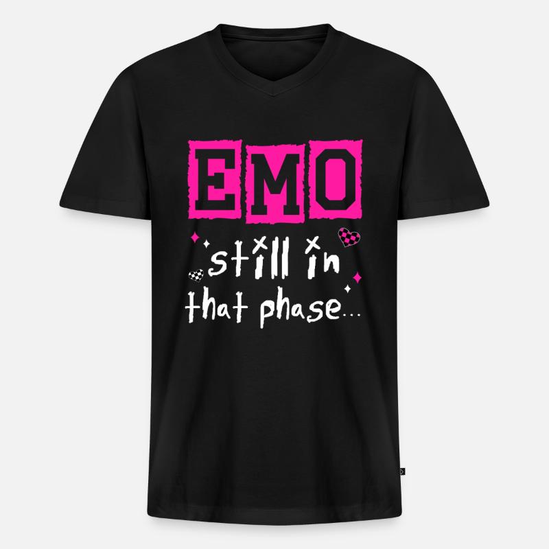 Emo - Still in that phase - Männer Premium Bio T-Shirt mit V-Ausschnitt - Schwarz