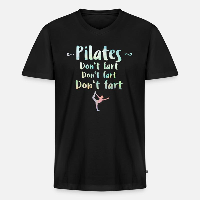 Pilates - Männer Premium Bio T-Shirt mit V-Ausschnitt - Schwarz