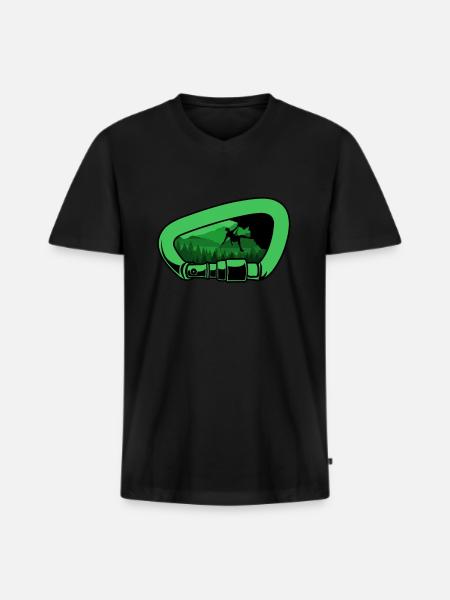 Climbing Mountaineering Climbers - Men's Premium Organic T-shirt with V-neck - black