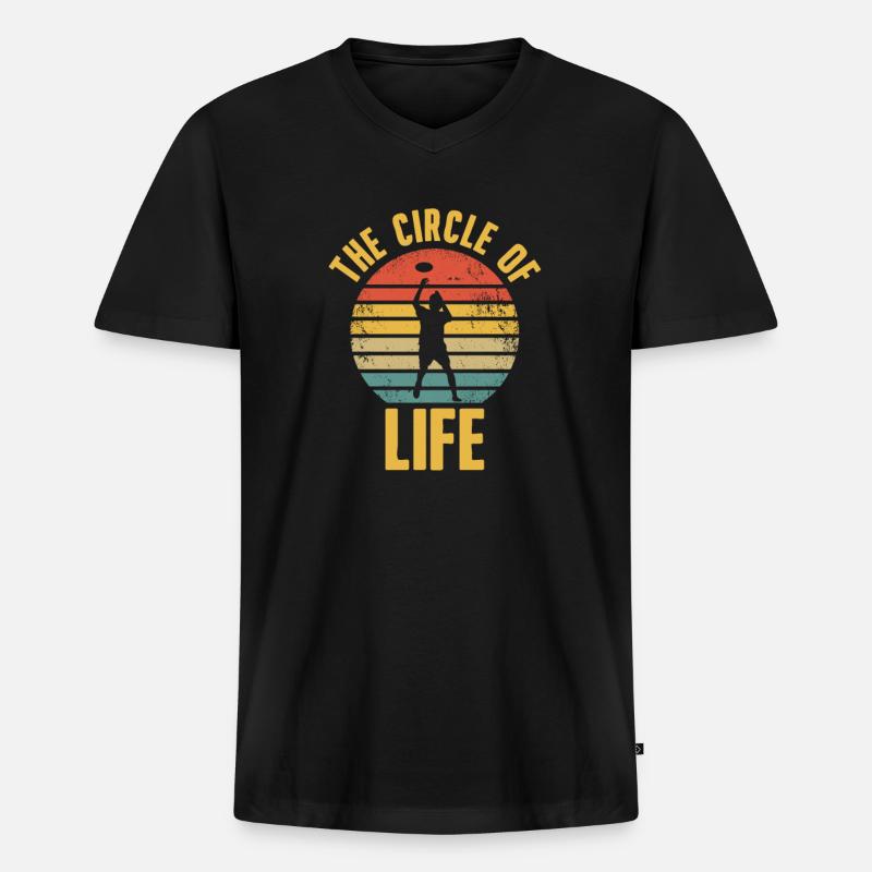 Frisbee - Männer Premium Bio T-Shirt mit V-Ausschnitt - Schwarz