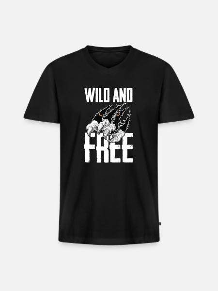 tiger - Men's Premium Organic T-shirt with V-neck - black