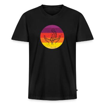 Midwife Thank You - Doula Pregnant Obstetrics - Men's Premium Organic T-shirt with V-neck - black - Front - Nico (187cm)
