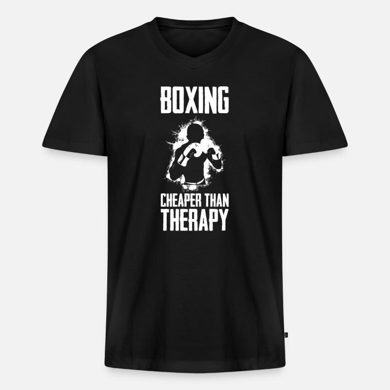 Boxen Boxkampf Boxer - Männer Premium Bio T-Shirt mit V-Ausschnitt - Schwarz