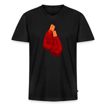 Boxing boxing boxer - Men's Premium Organic T-shirt with V-neck - black - Front - Nico (187cm)