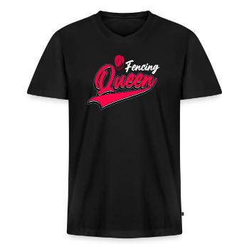 Fechten Fechtsport Degen - Männer Premium Bio T-Shirt mit V-Ausschnitt - Schwarz - Vorne - Nico (187cm)