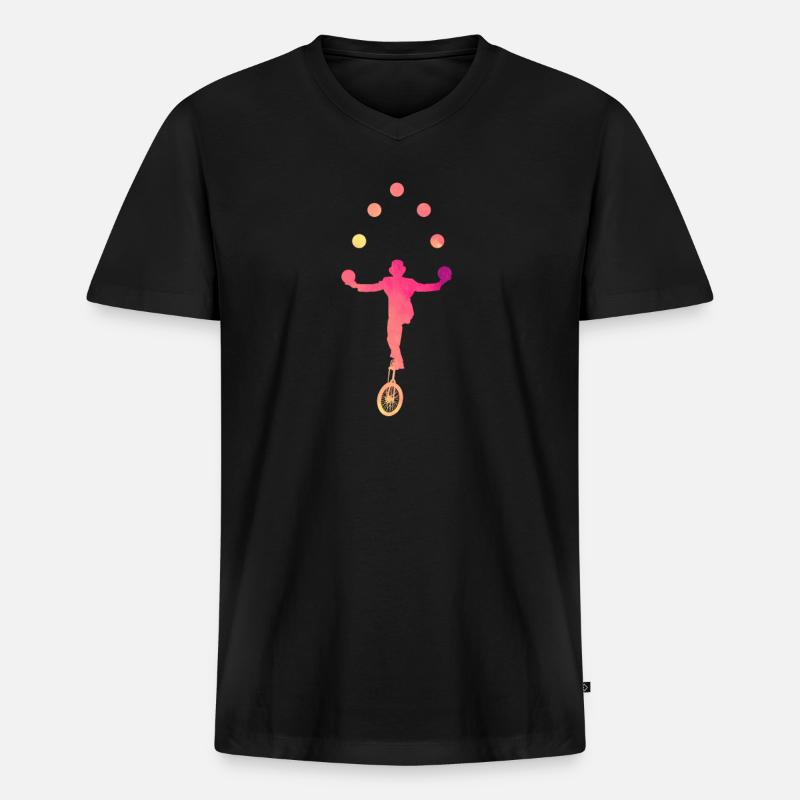 Jonglieren Jongleur - Männer Premium Bio T-Shirt mit V-Ausschnitt - Schwarz