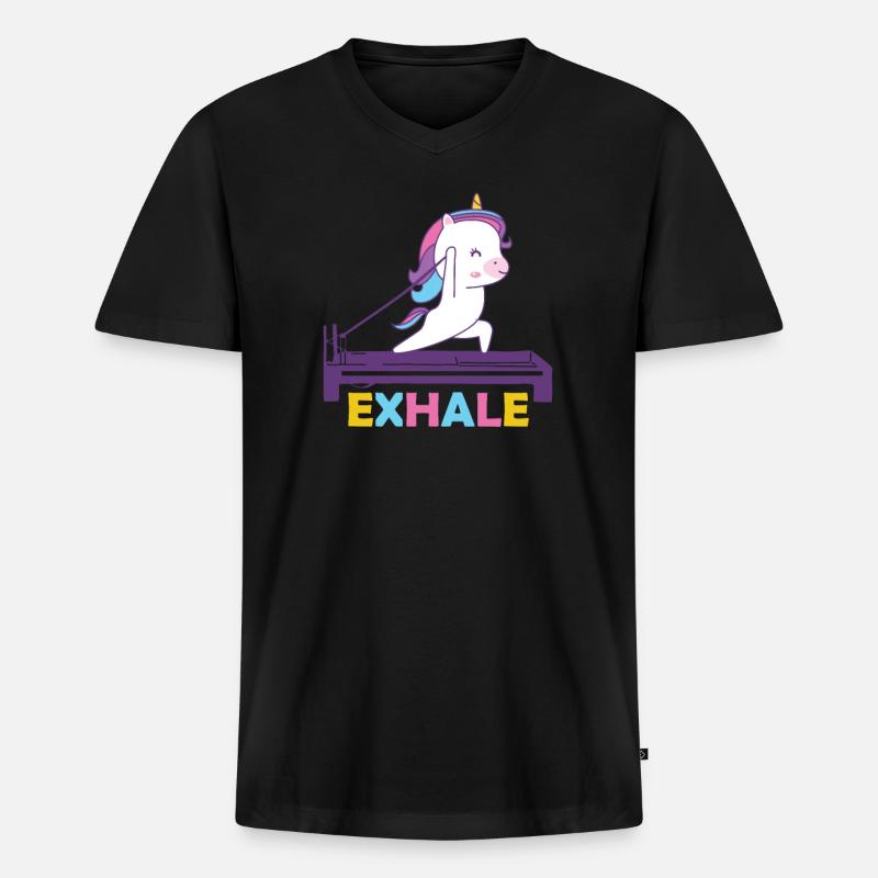 Pilates - Männer Premium Bio T-Shirt mit V-Ausschnitt - Schwarz