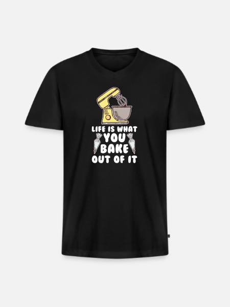 Baker Baking Pastry Chef - Men's Premium Organic T-shirt with V-neck - black