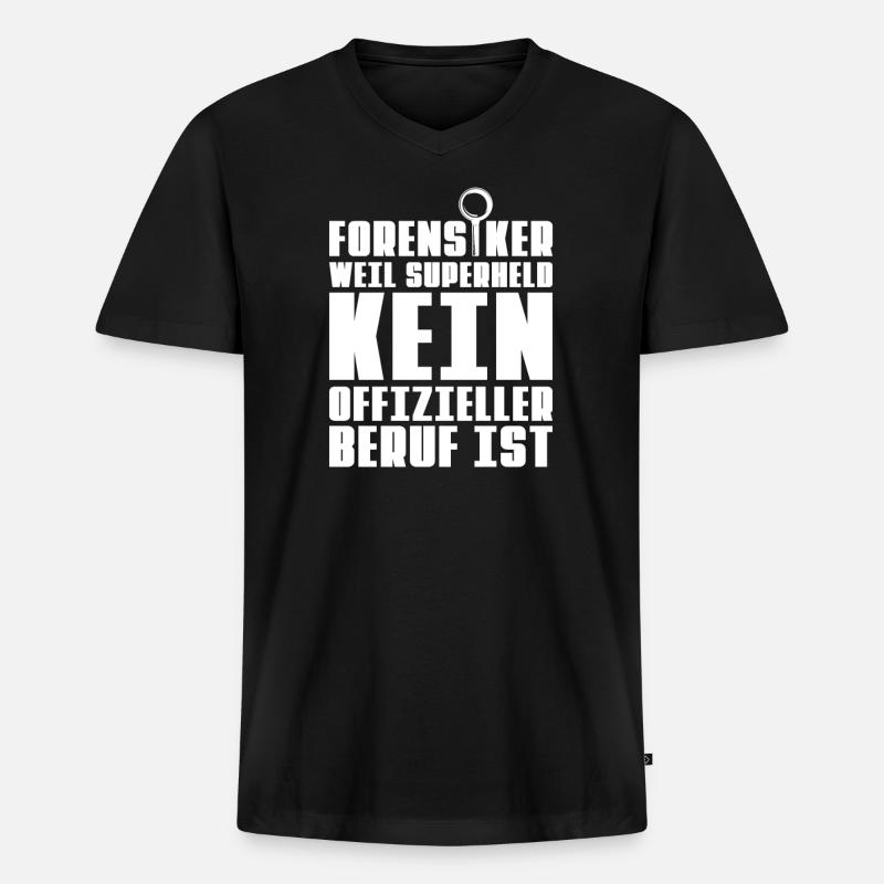 Forensik Forensiker - Männer Premium Bio T-Shirt mit V-Ausschnitt - Schwarz