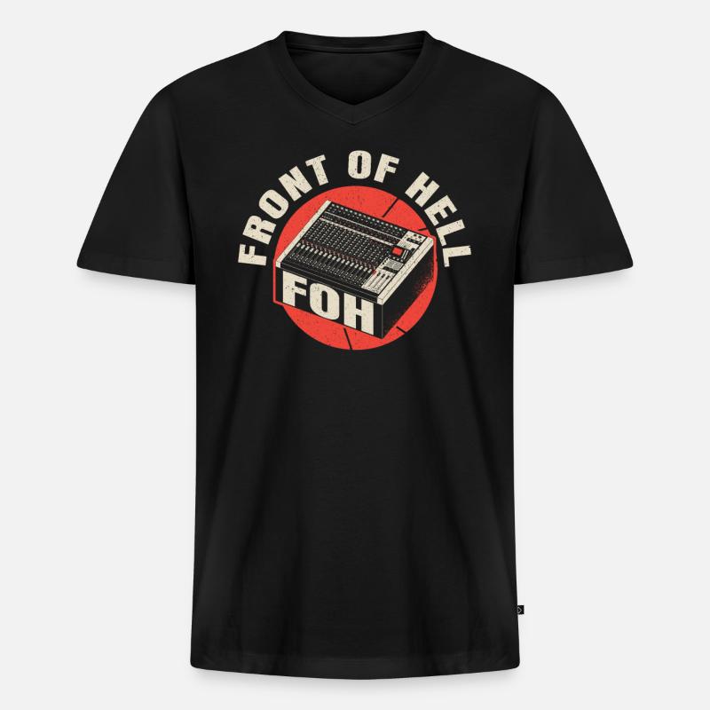 Tontechniker Sound Audio Engineer - Männer Premium Bio T-Shirt mit V-Ausschnitt - Schwarz