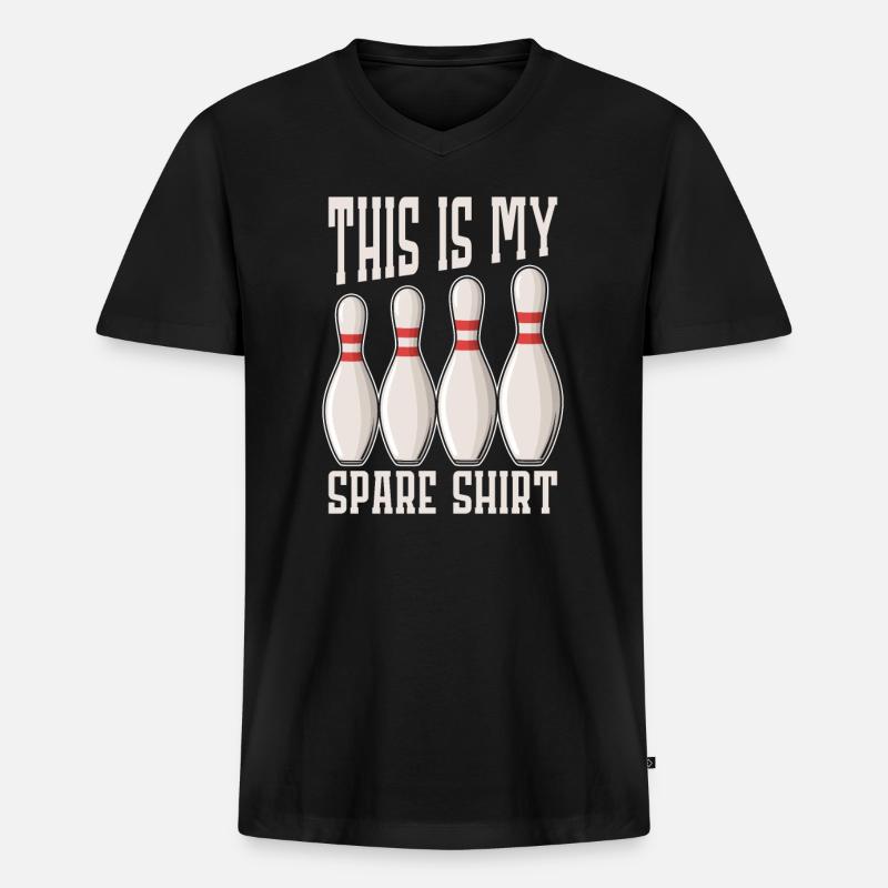 Bowling - Männer Premium Bio T-Shirt mit V-Ausschnitt - Schwarz
