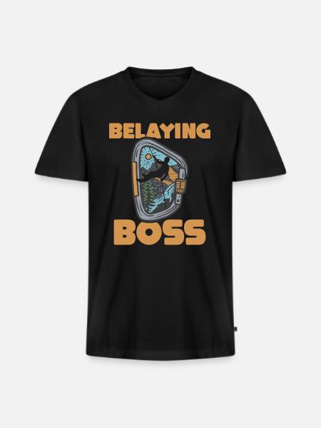 Climbing Mountaineering Climbers - Men's Premium Organic T-shirt with V-neck - black