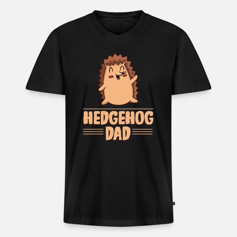 Igel - Männer Premium Bio T-Shirt mit V-Ausschnitt - Schwarz