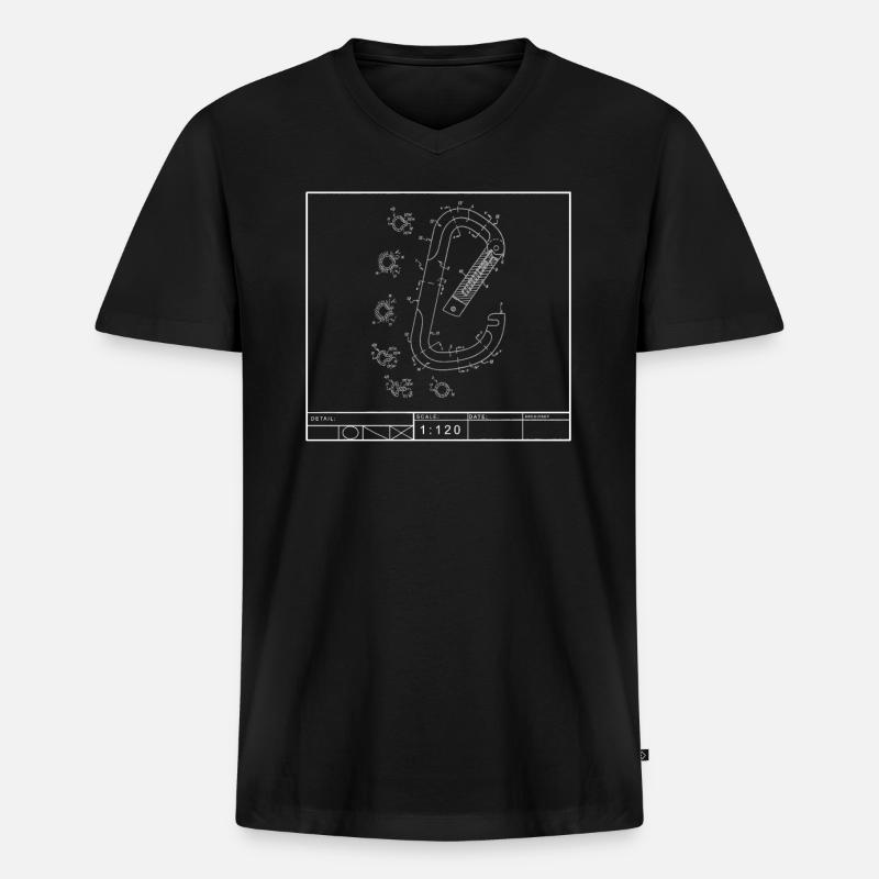 Klettern Bergsport Kletterer - Männer Premium Bio T-Shirt mit V-Ausschnitt - Schwarz